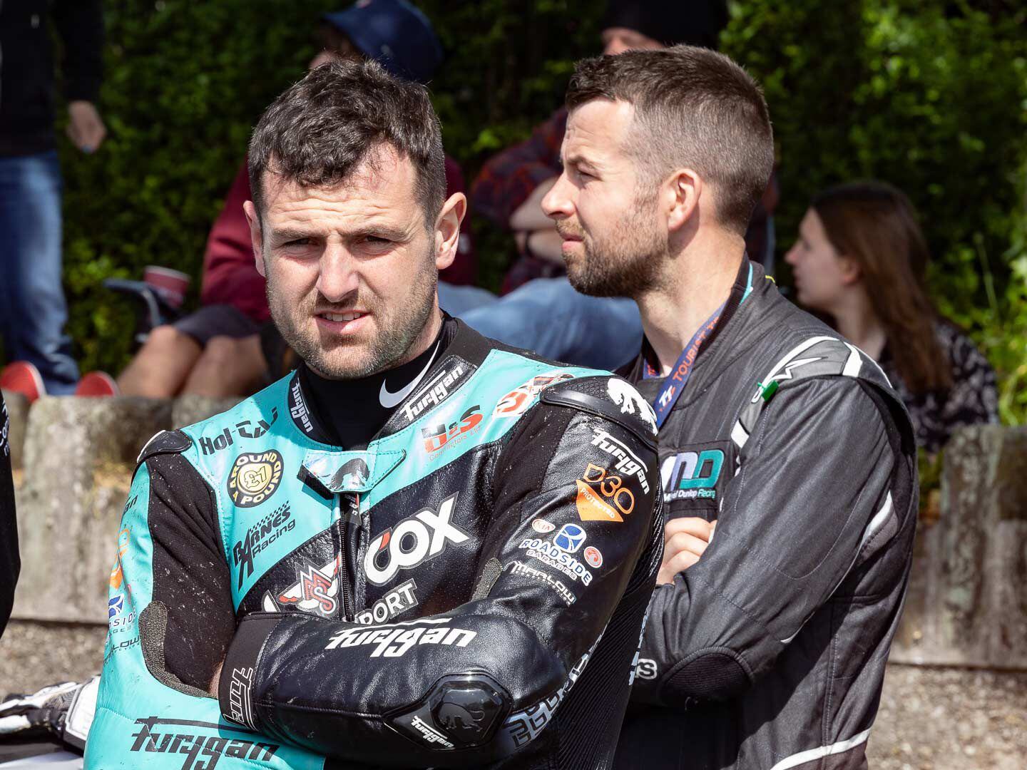 Michael Dunlop in one of his rare moments of relaxation, preparing to head out for his first practice laps of 2023 on his Hawk Racing Honda CBR1000RR-R Superbike.