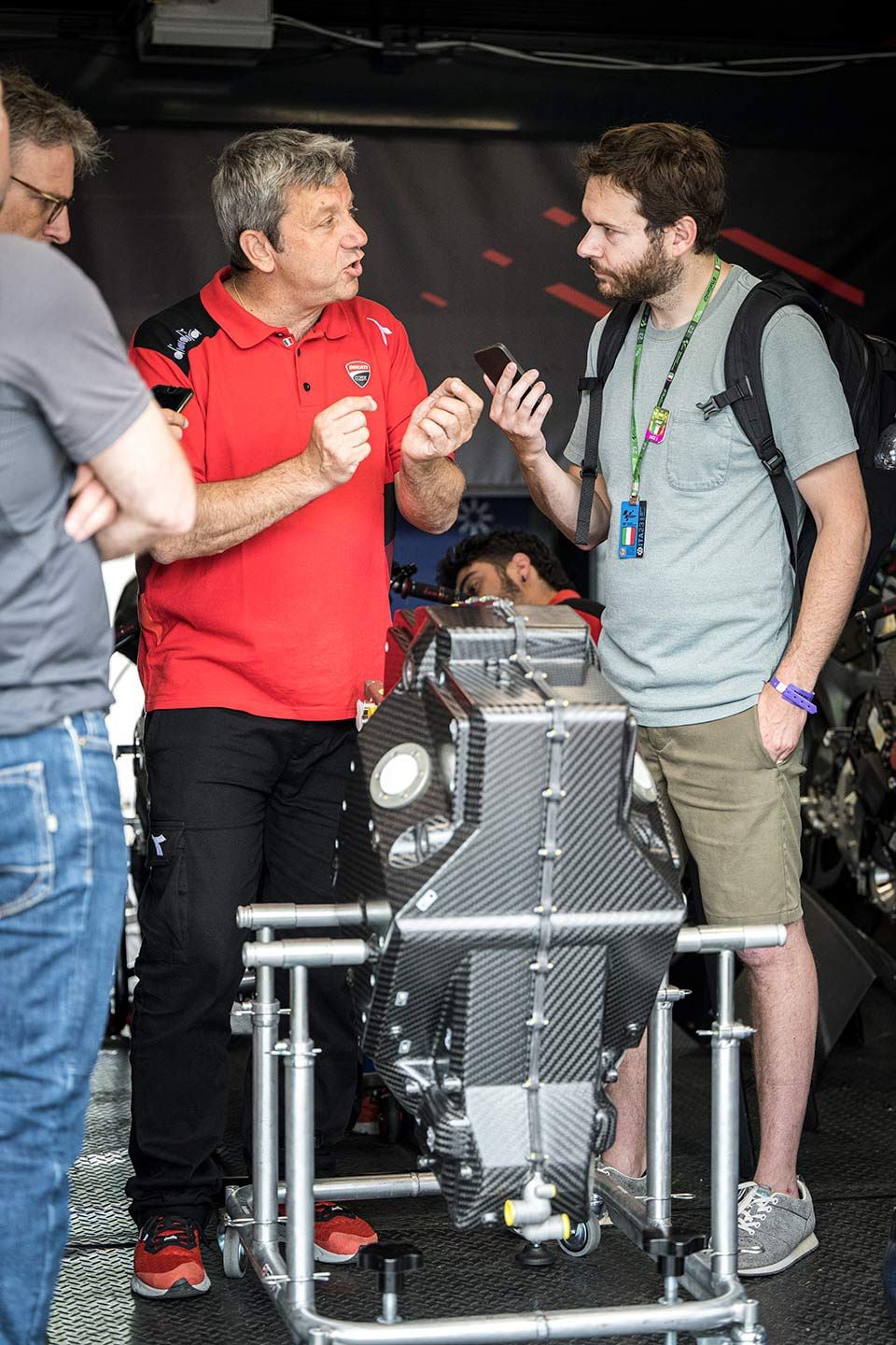 Canè and the author discuss Ducati’s electric powertrain and the potential for production application.