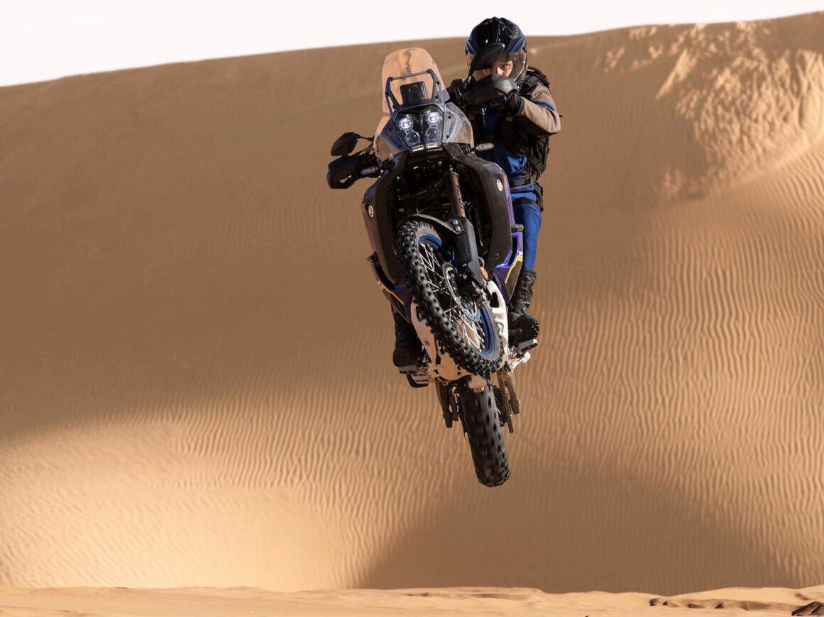 The 2022 Yamaha Ténéré 700 World Raid gets some air.