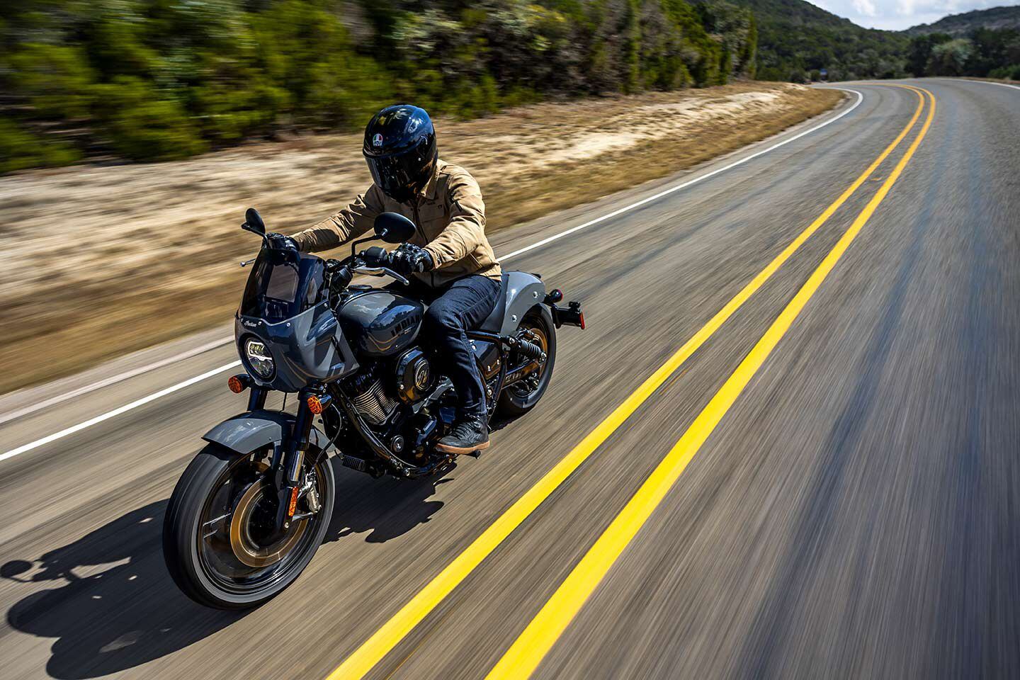 Hit the highway and the standard height windscreen provides really good wind protection.