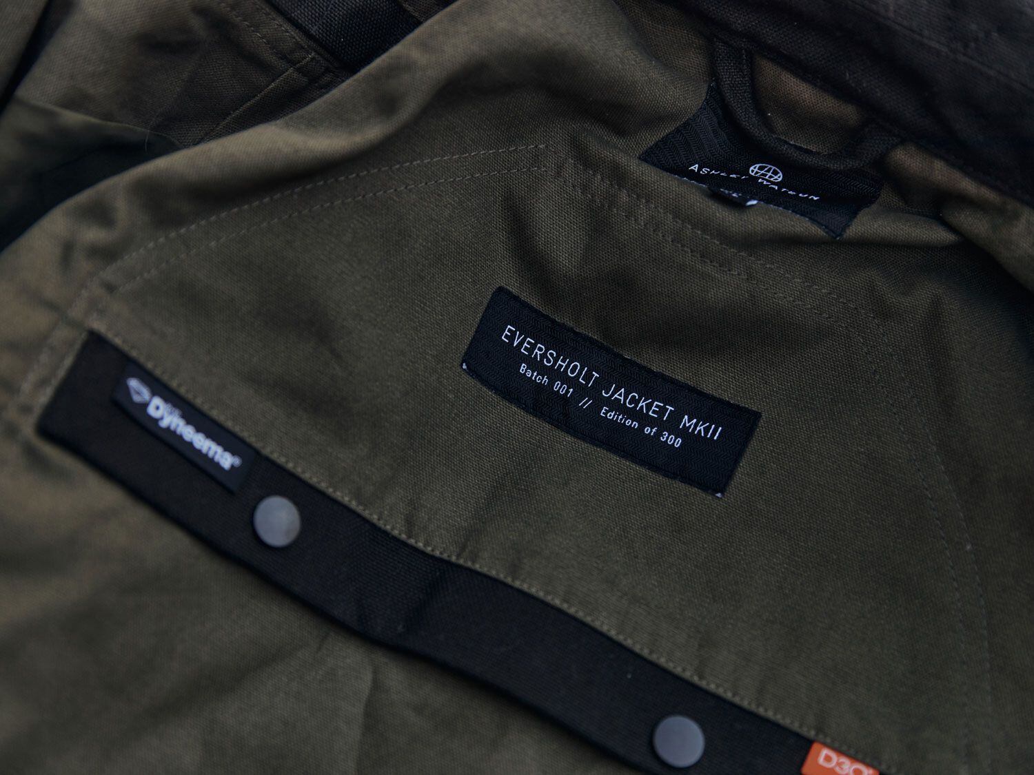 Inside the Eversholt jacket: a comfortable cotton liner and an opening for the included D3O back protector.