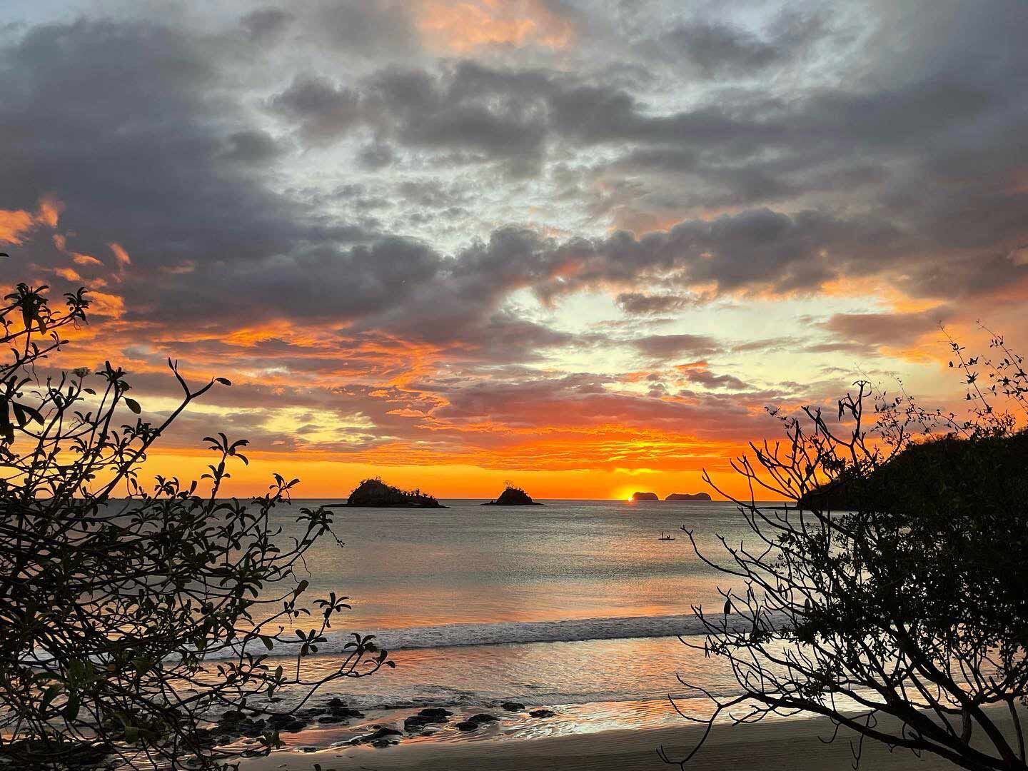 Nighttime on the Pacific coast brought scenic sunsets to black sand beaches lapped by warm ocean water, making for refreshing swims at the end of the riding days.