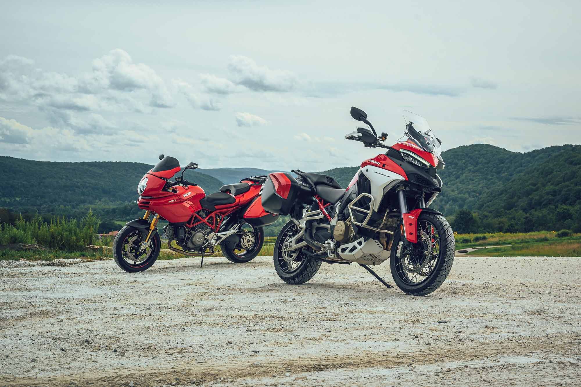 Our 2021 Multistrada V4 S Travel + Radar testbike cost $26,495. It came equipped with the following accessories: Akrapovič slip-on ($1,700), crash guards ($600), skid plate ($330), protective mesh oil cooler guard ($120), and hand guards ($180), for a total price of $29,425.
