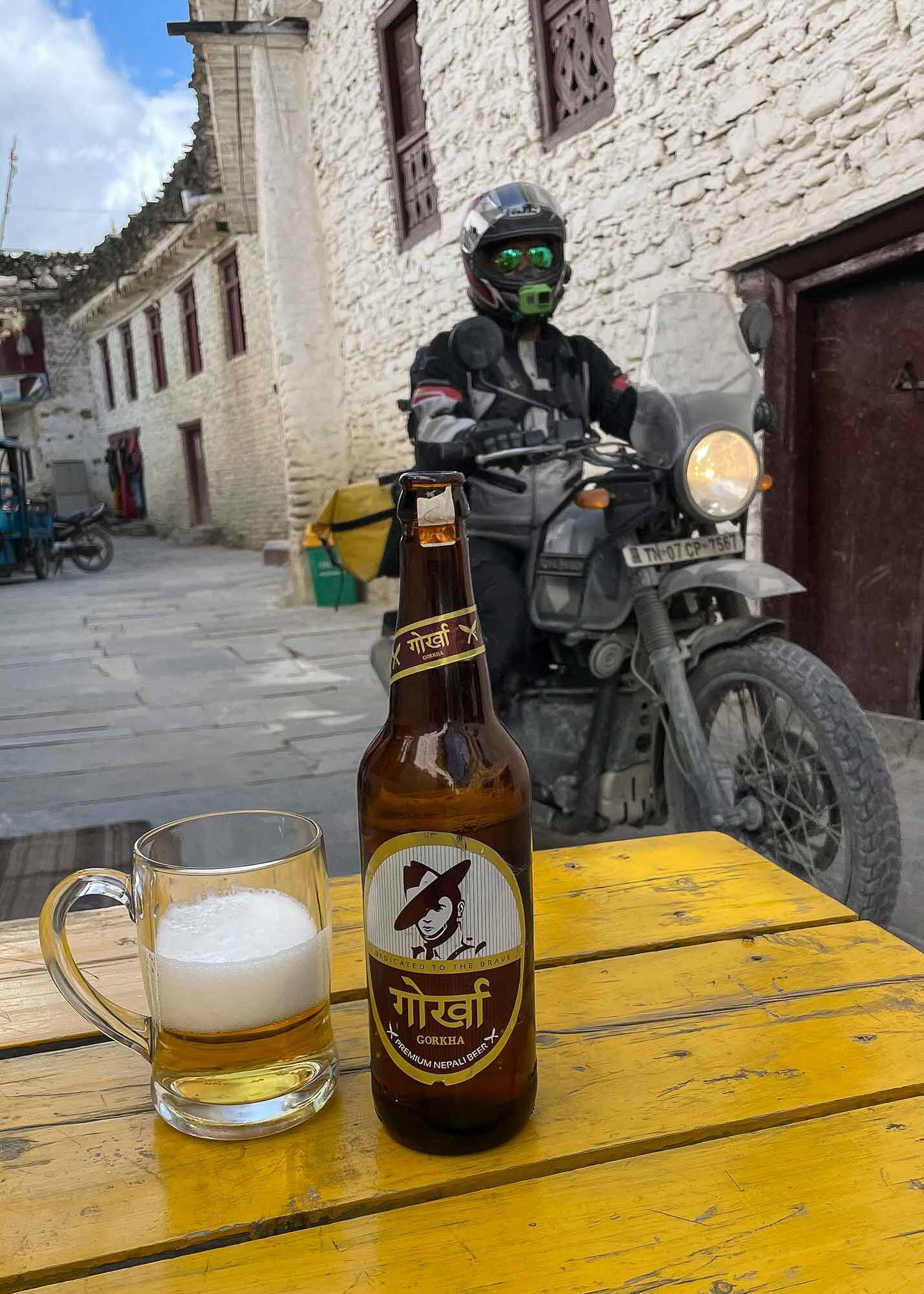 They must have known I was coming. Ice-cold Gorkha beer on arrival in Marpha.