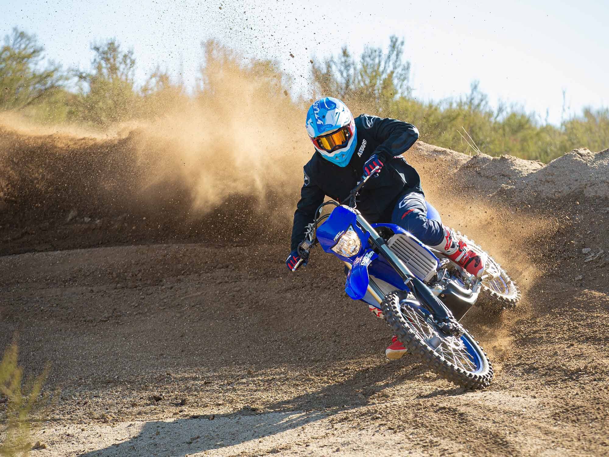 Although the WR250F’s engine is not quite the equal of the YZ250FX’s, it still makes plenty of usable power.