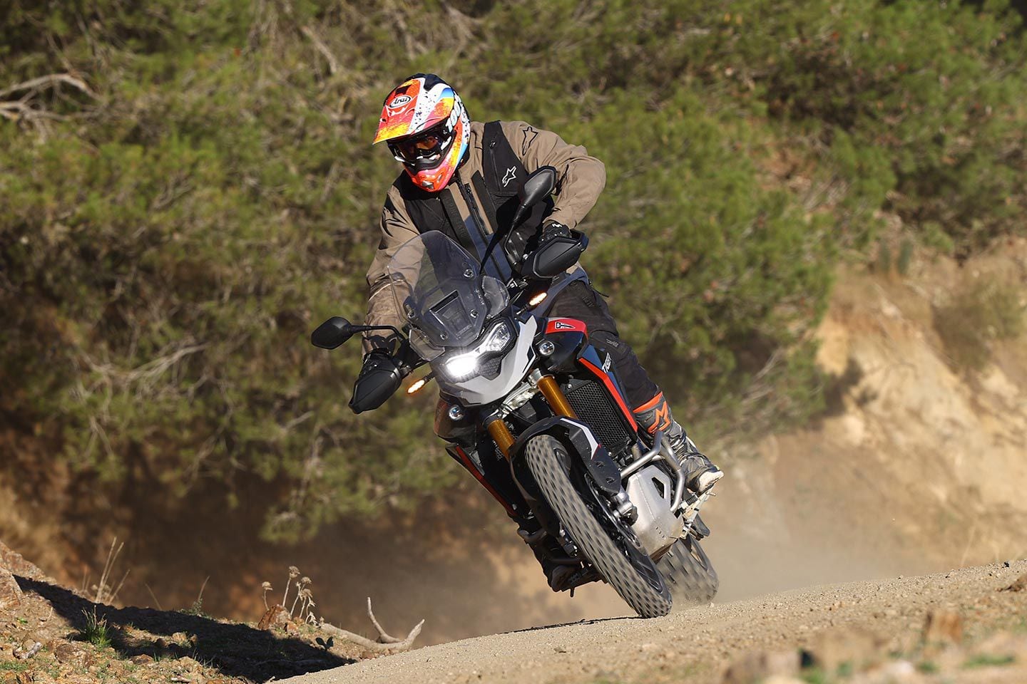 Off-road ABS is well calibrated for fire road surfaces.