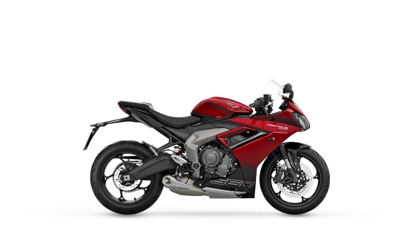 Triumph’s 2025 Daytona 660 in Carnival Red.