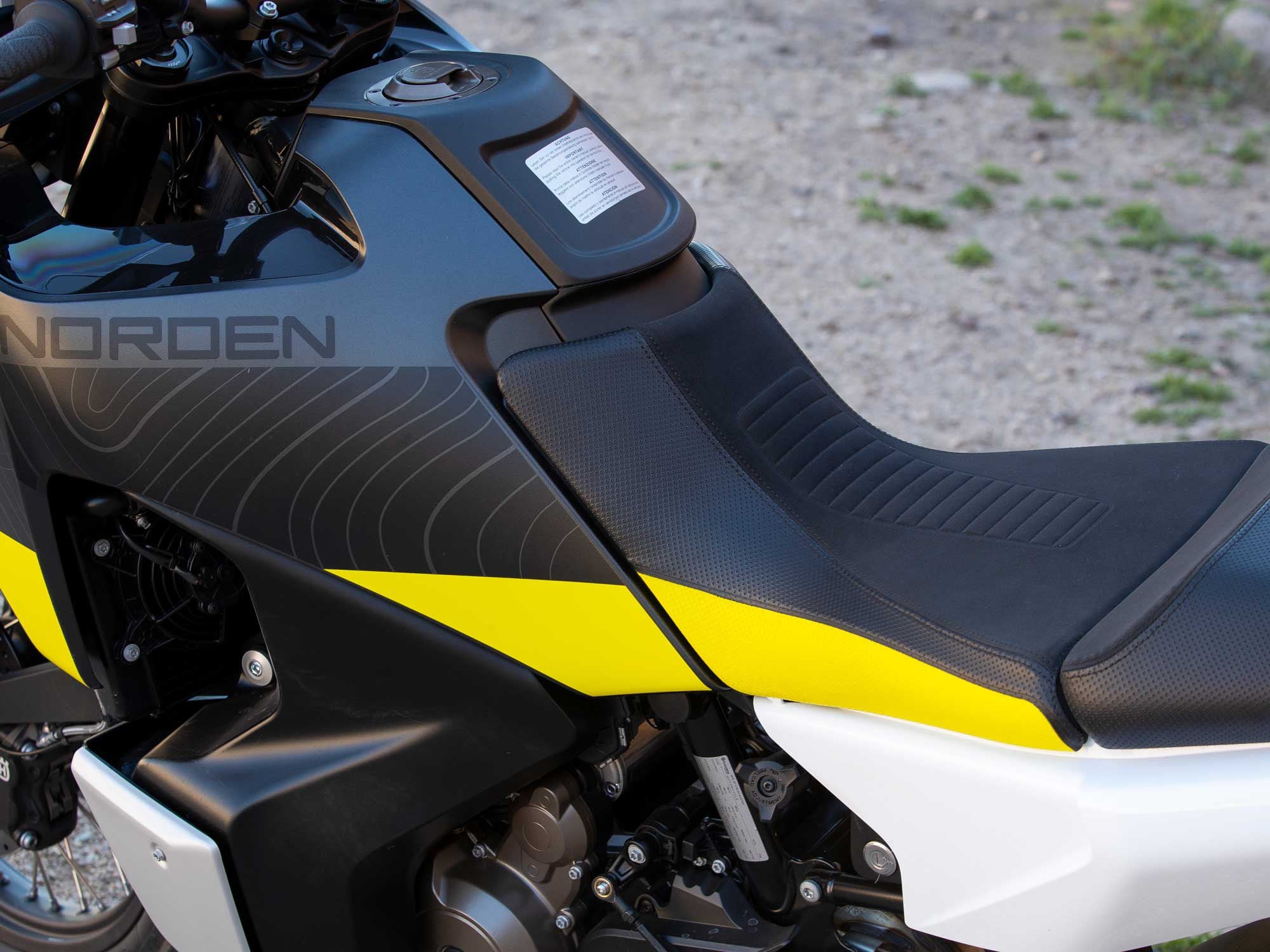 A wide and flat seat is very comfortable for long stints on the highway.