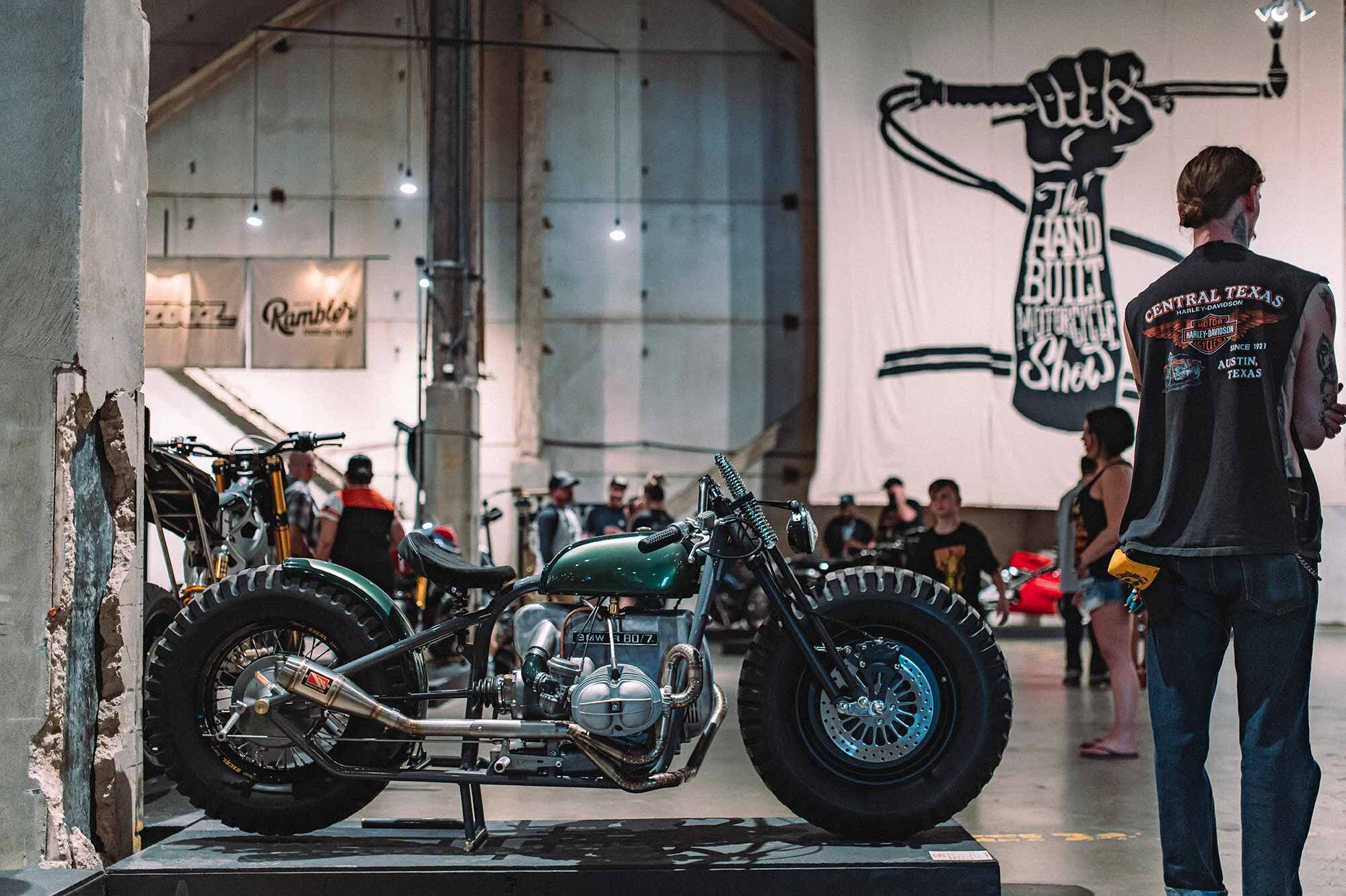 We love to see unconventional choppers like this cut-up R80 with…tractor tires?