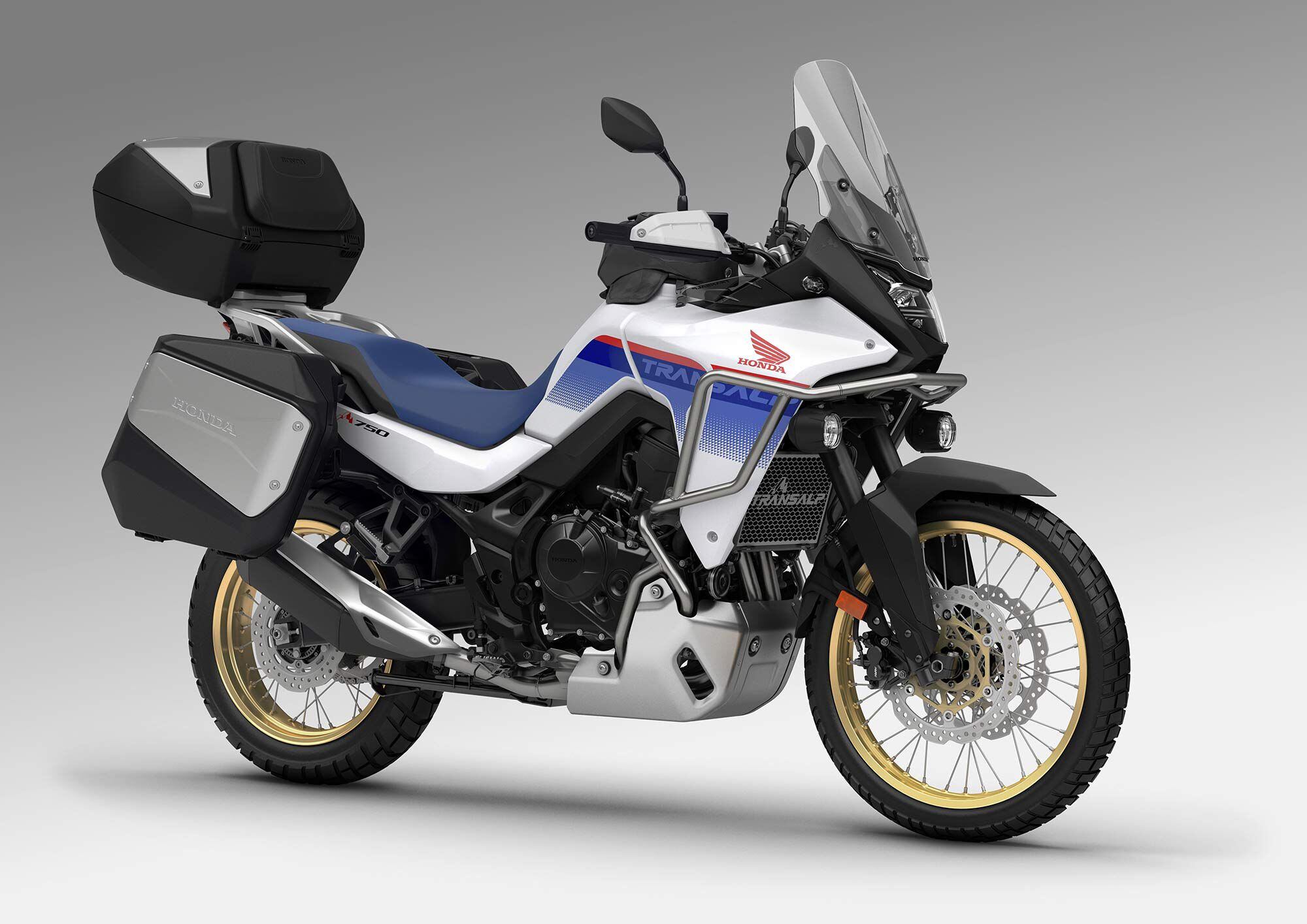 2023 XL750 Transalp with optional luggage.