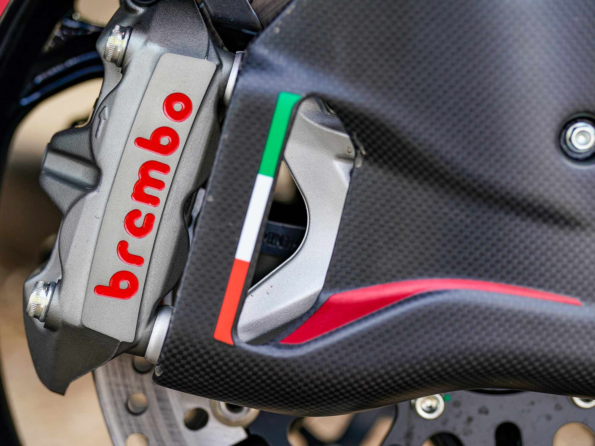 The 2022 F3 RR gets elegant Brembos with gorgeous carbon ducts.