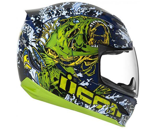 fishbowl motorcycle helmet Venum x Shark SKWAL i3 while its vivid colors increase your visibility ICON Motorsports Introduces AIRMADA 'Bass-Tard'
