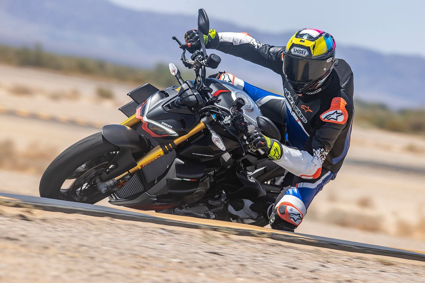 The Ducati took no prisoners by setting the fastest time of the test in a single flying lap.