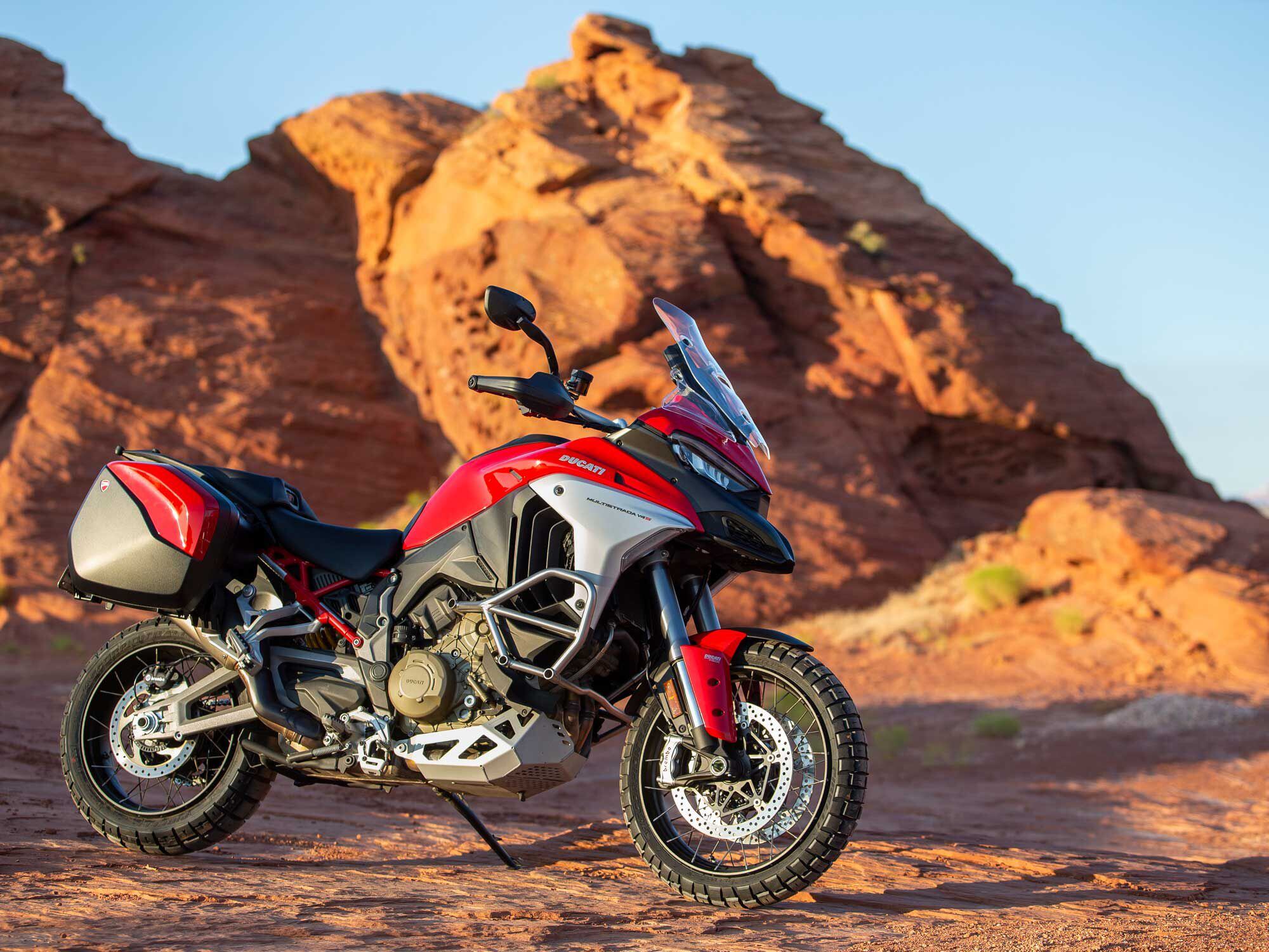 New for 2021, Ducati’s Multistrada V4 S has the most power in this matchup.