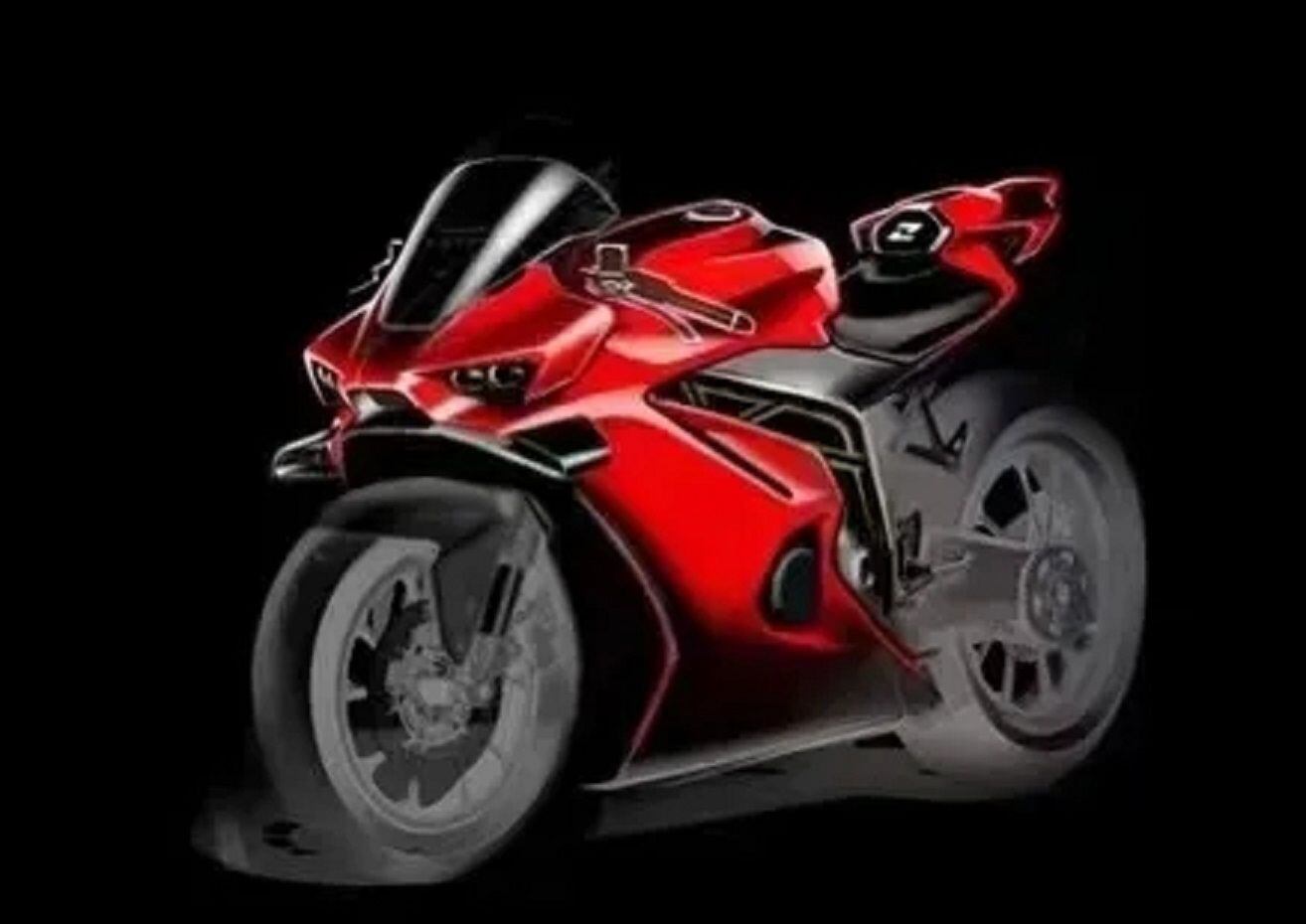 Preliminary sketches of the 400RR show Ducati and MotoGP design influences, as in the frame, swingarm, and paint choice.