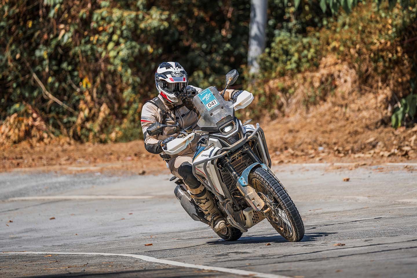 While the bike is lightweight, stock suspension keeps the Ibex 450 from being really fun on the pavement.