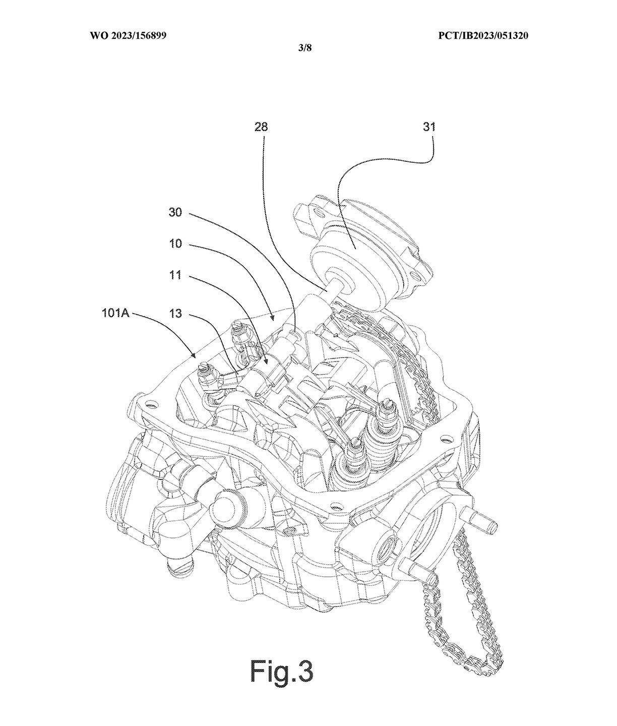 Single-cylinder SOHC small-displacement engines are the focus for Piaggio’s new VVT patent.