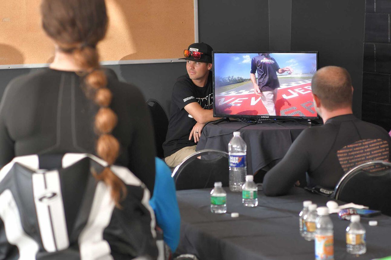 MotoAmerica Superbike rider Kyle Wyman talking us through our filmed laps.