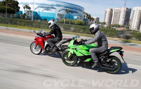 Kawasaki Ninja 250R vs. Honda CBR250R Review- Sportbike Comparison Test | Cycle