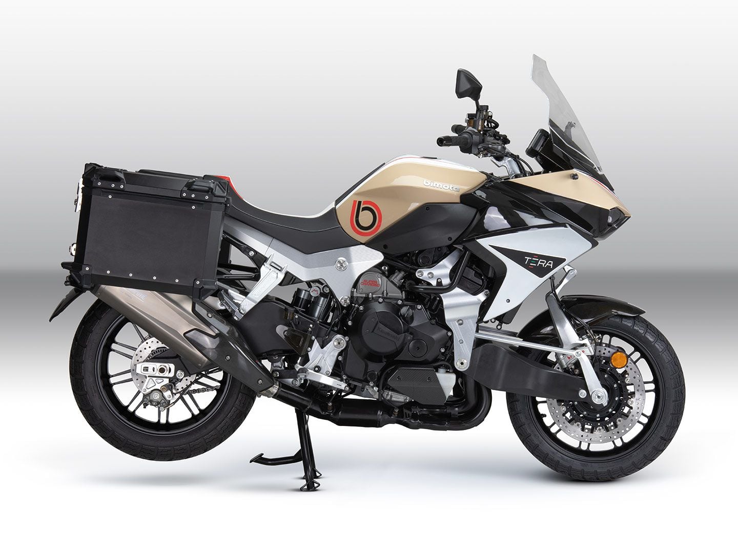 The Bimota Tera with aluminum side cases.