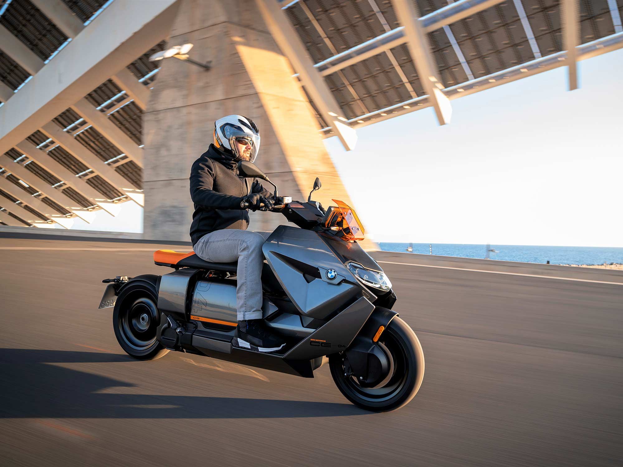 BMW’s new, boldly styled CE 04 looks straight out of a sci-fi movie, but it’s aimed squarely at today’s emissions-conscious city commuters.