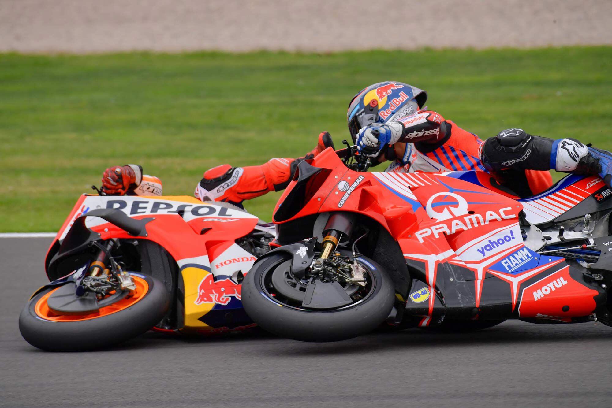 Marc Márquez apologized to Jorge Martín’s team after the race for the first lap crash.