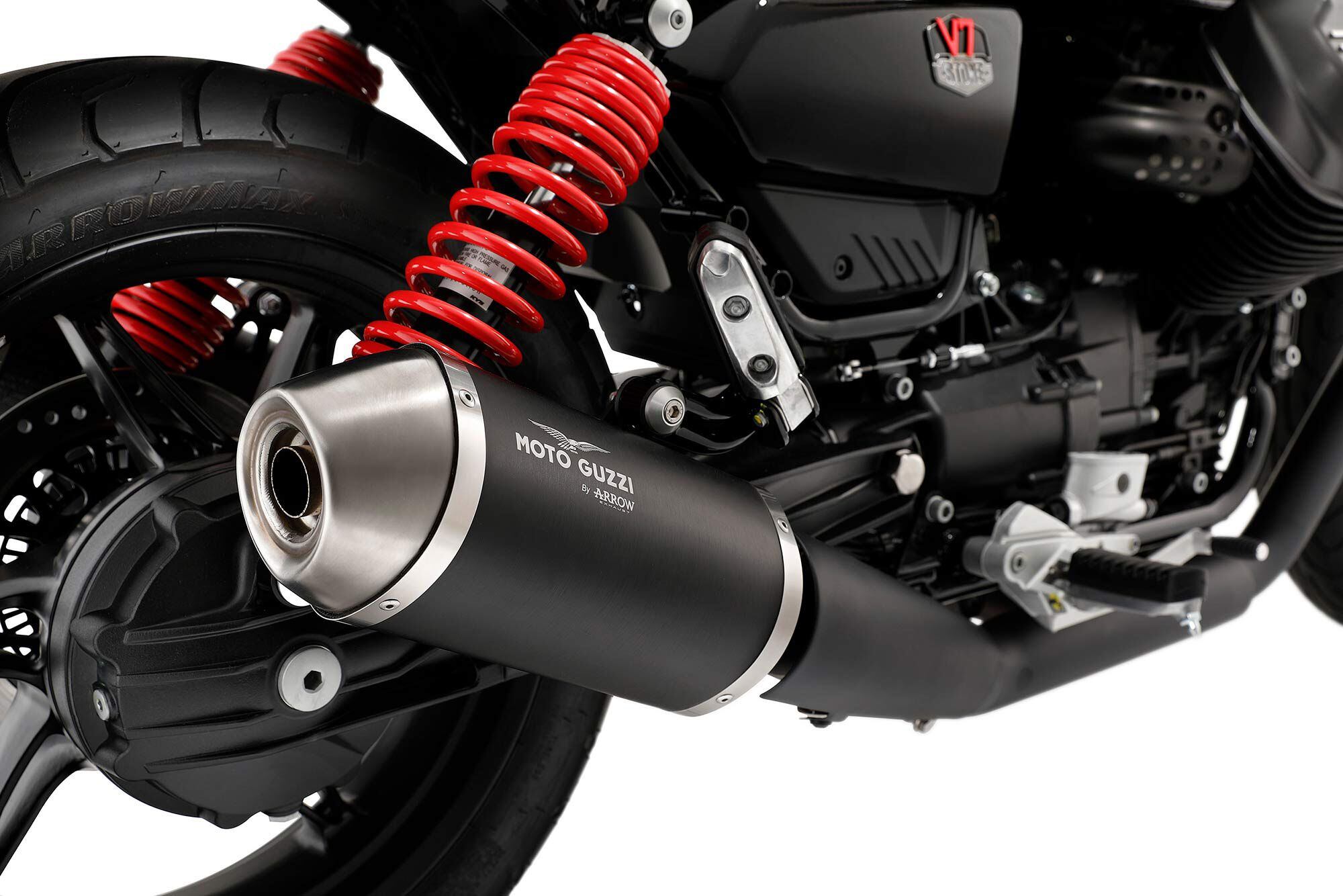 An Arrow exhaust system is responsible for a modest 1.5 hp gain, but it also flattens the bike’s torque curve, looks sharp, and sounds great.