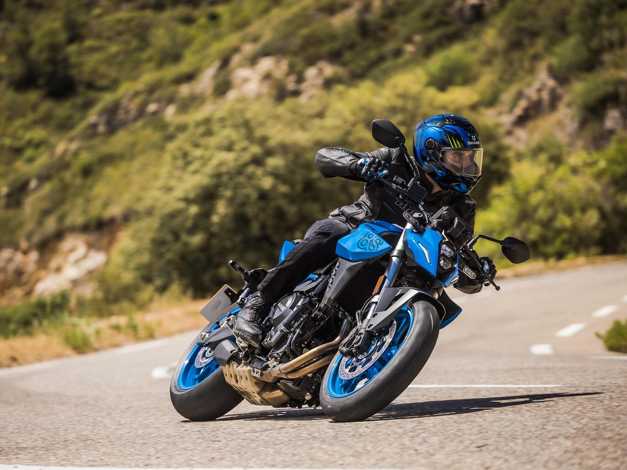 The 2023 Suzuki GSX-8S in action.