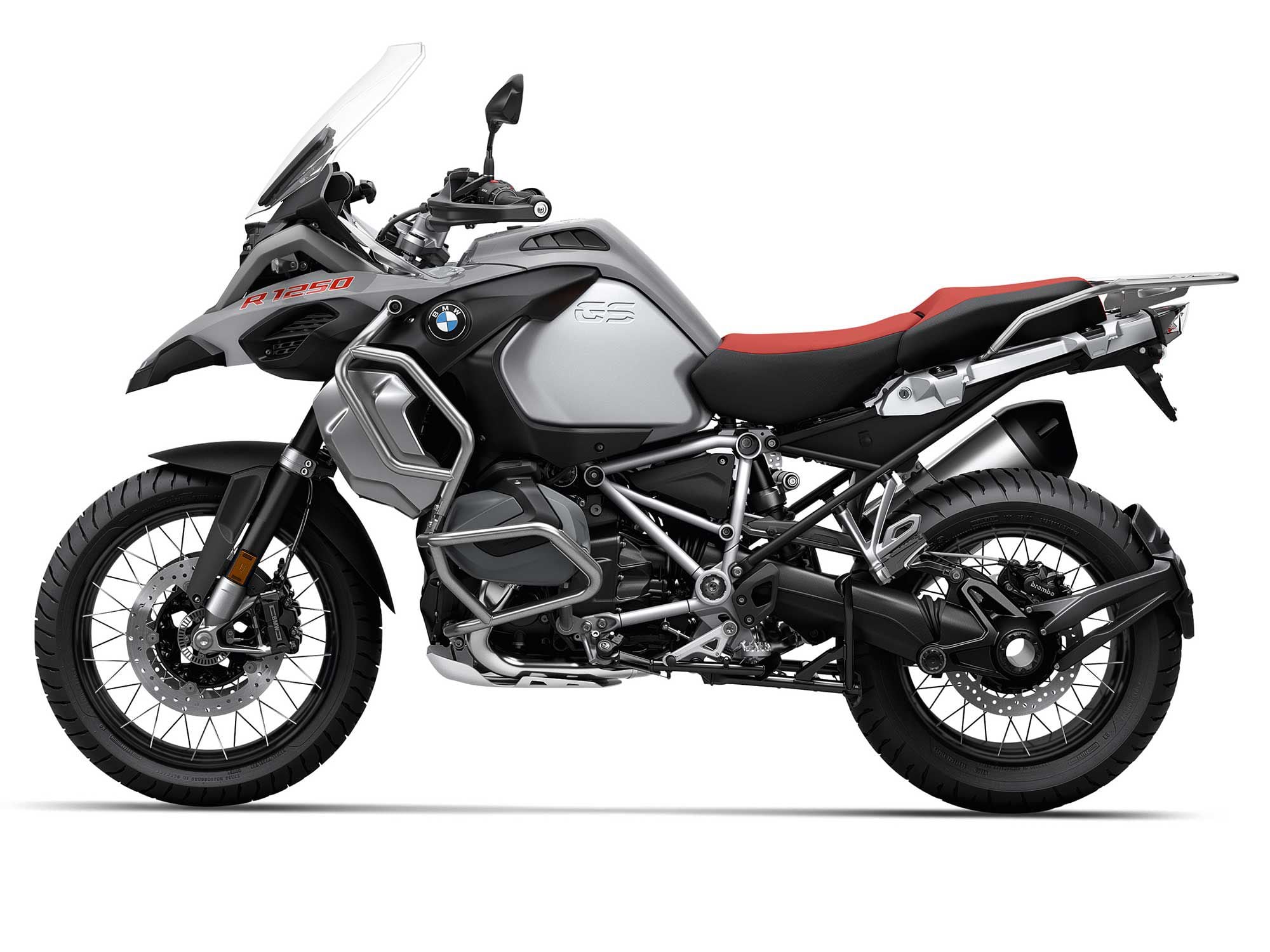 The venerable do-it-all R 1250 GSA has a seat height and comfortable ergonomics best suited for tall riders.