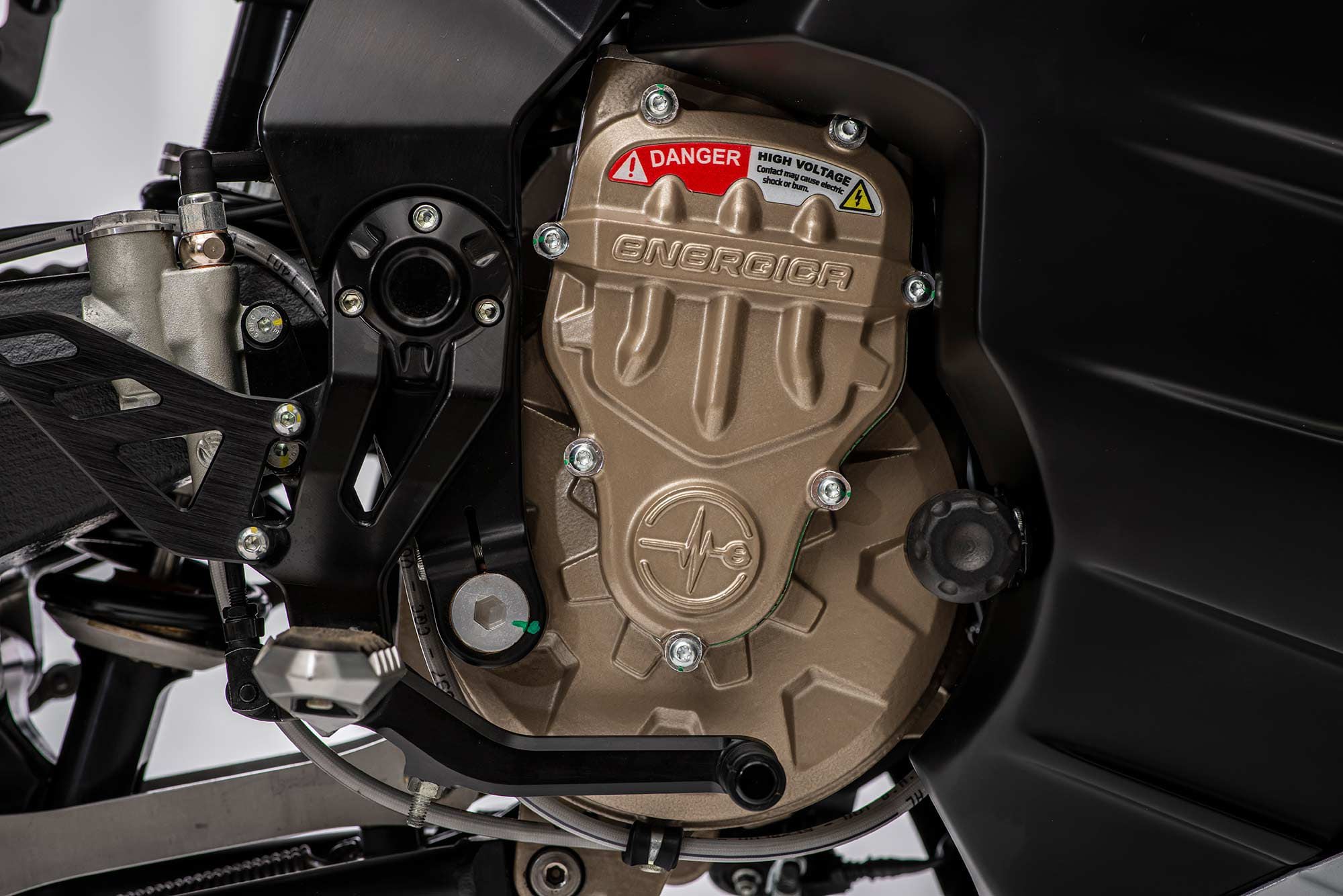 Energica went for usability over outright performance, so the powerplant delivers 80 hp (with short bursts of 102 hp), 138 miles of range, and a 40-minute 0–80 percent charge time.