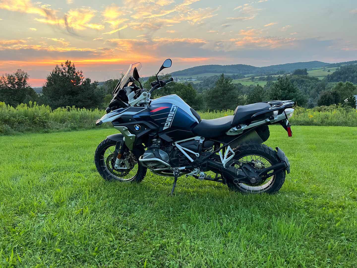 The R 1250 GS in the author’s backyard in Upstate New York.