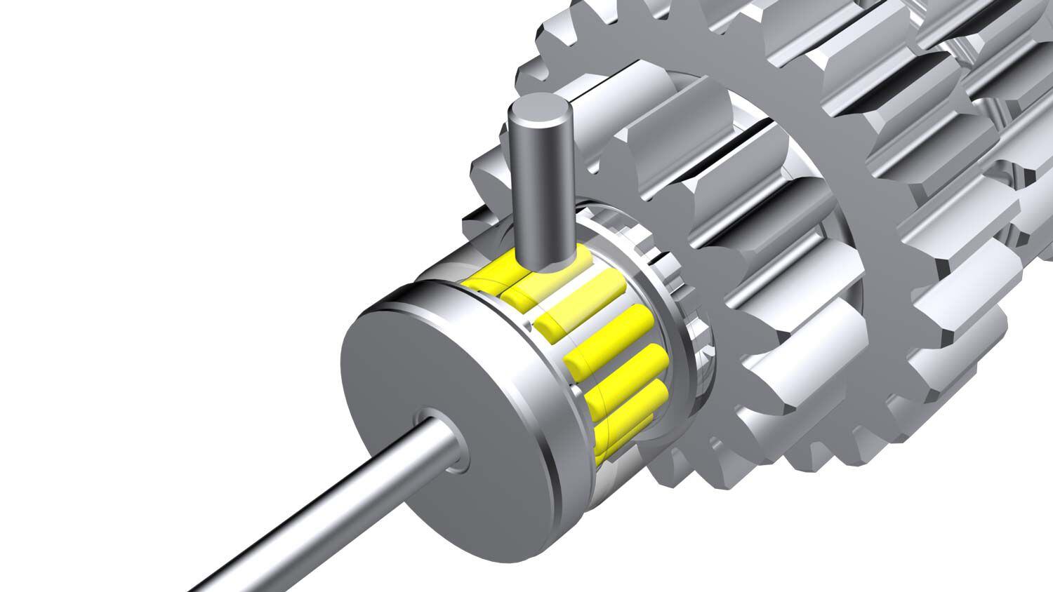 A new gearbox needle roller bearing featuring new longer rollers.