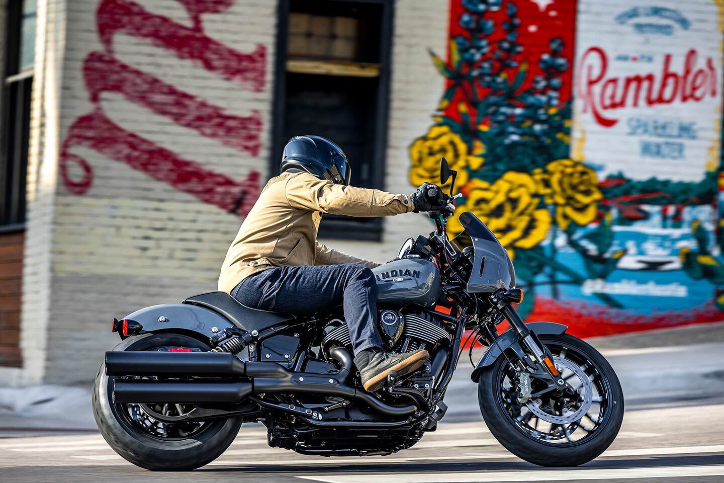 Fox shocks with increased travel (4 inches total) increase cornering clearance. Indian quotes 29.5 degrees of lean versus 28.5 degrees for the rest of the Chief lineup.