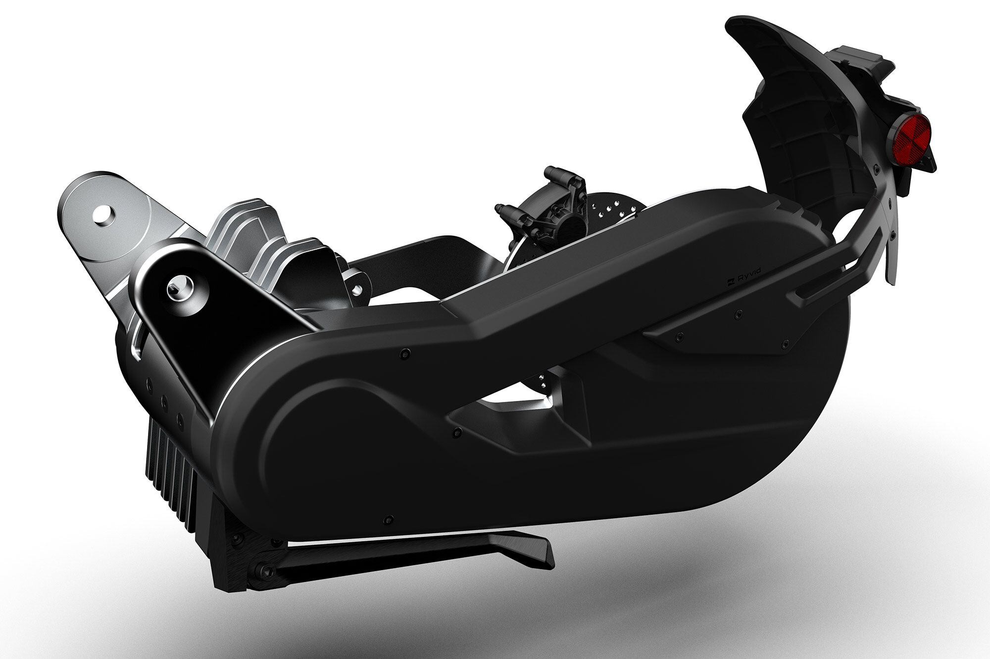 The Anthem’s motor is mounted to the swingarm scooter-fashion, which may seem odd but makes all kinds of engineering sense.