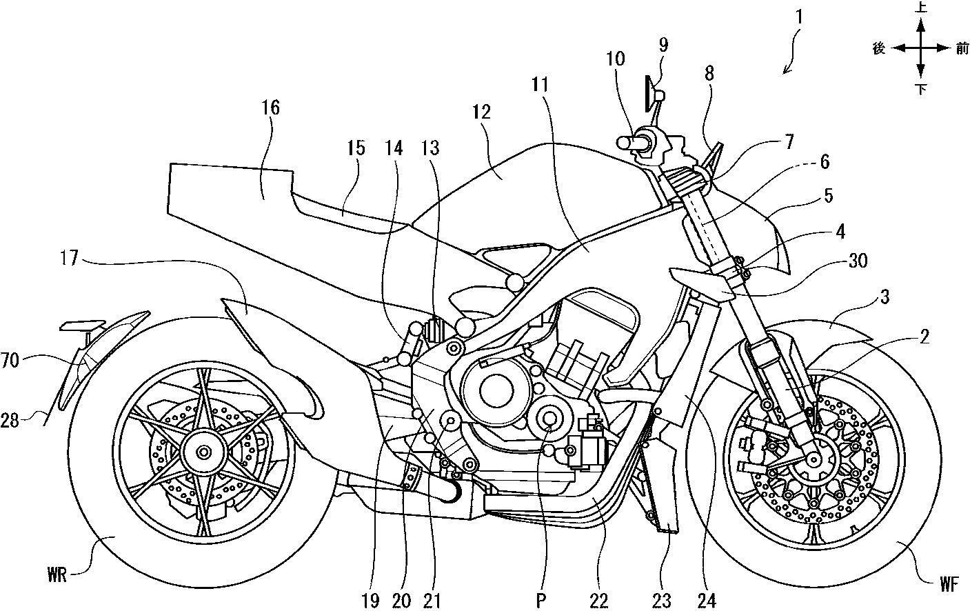 Illustration of the new Honda CB1000R.