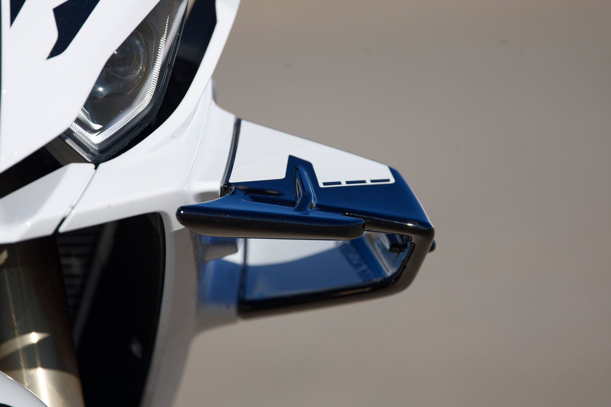 Handed down from the M 1000 RR, the new S 1000 RR gets aerodynamic winglets that provide up to 22 pounds of downforce at speed.
