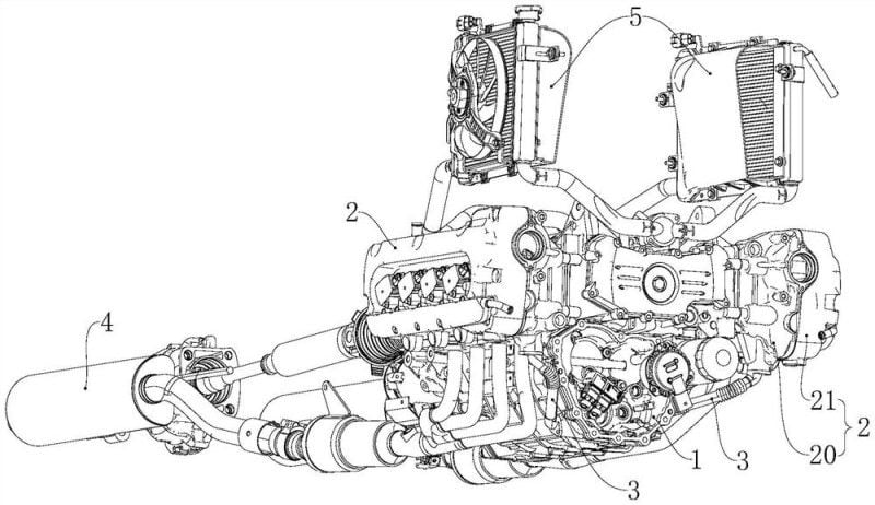 This complex engine is believed to be around 2,000cc.