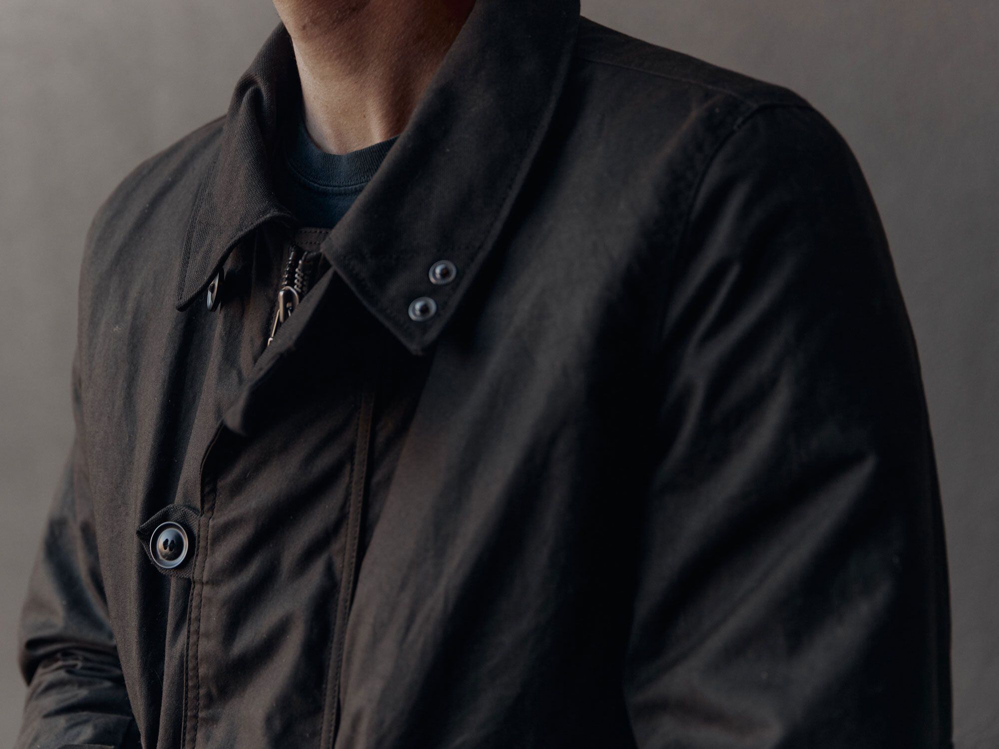 The storm flap at the jacket’s collar is removable for easier venting and a more traditional look.
