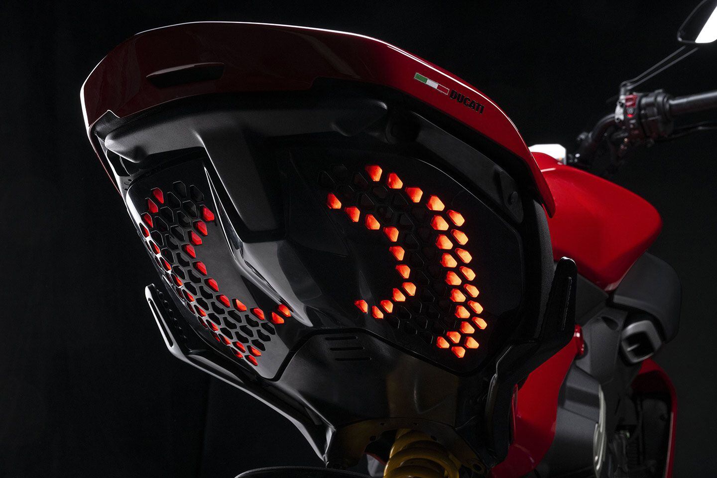 Elements such as the unique taillights, which incorporate braking and turn signals within the array, are intended to surprise.