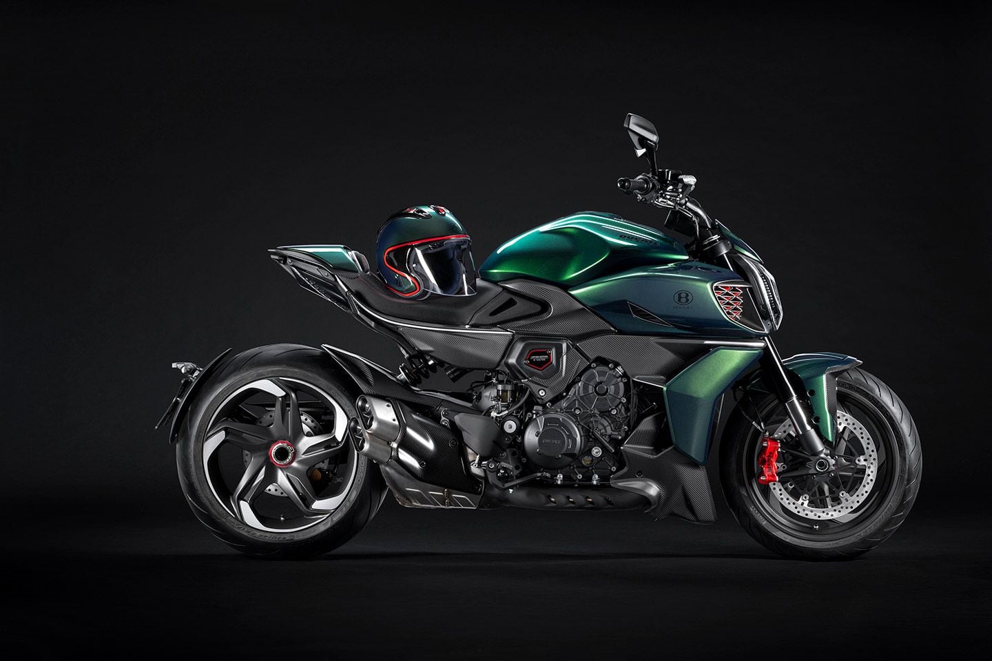 What limited-edition $70,000 motorcycle is complete without a matching helmet?