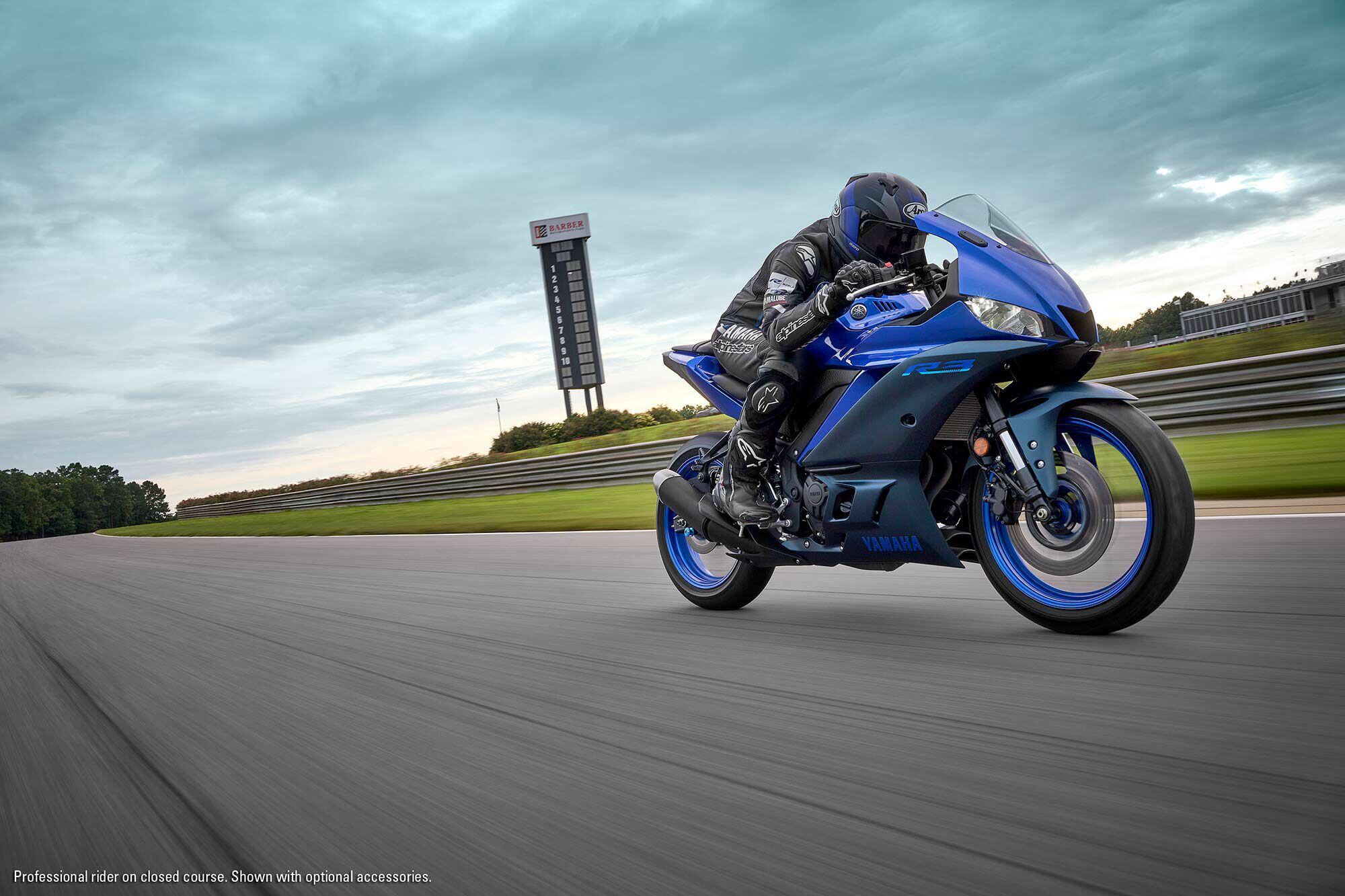 The windshield and bodywork provide a nice bubble of wind protection.