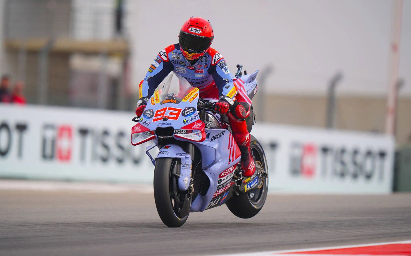 Marc Márquez and Bagnaia both went down, colliding midcorner.