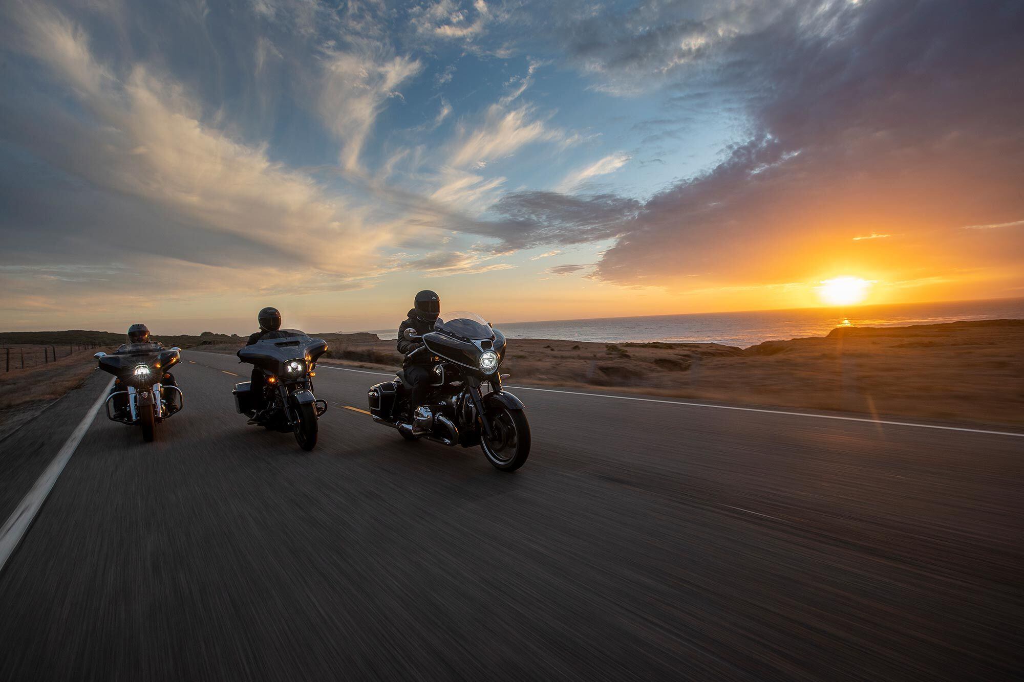 Nearing Cayucos toward the end of the first day, Pacific Coast Highway is ours alone without a car in sight.