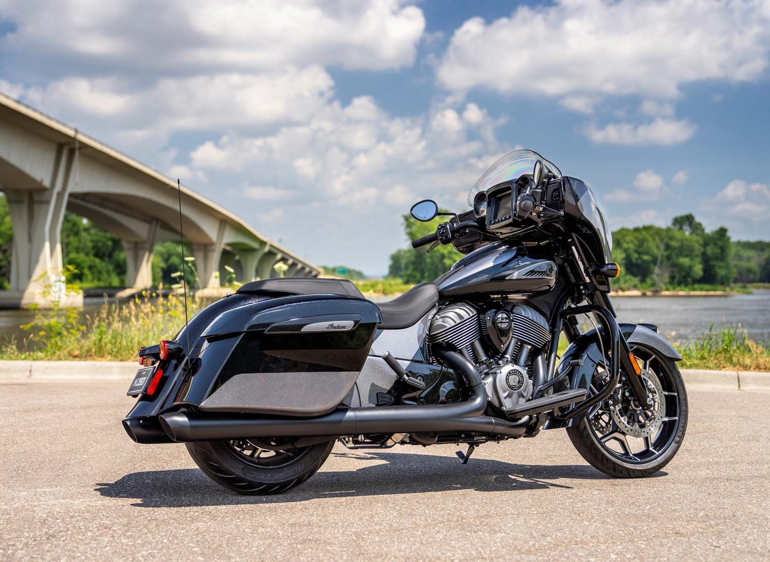 The 2021 Chieftain Elite as seen from the back.