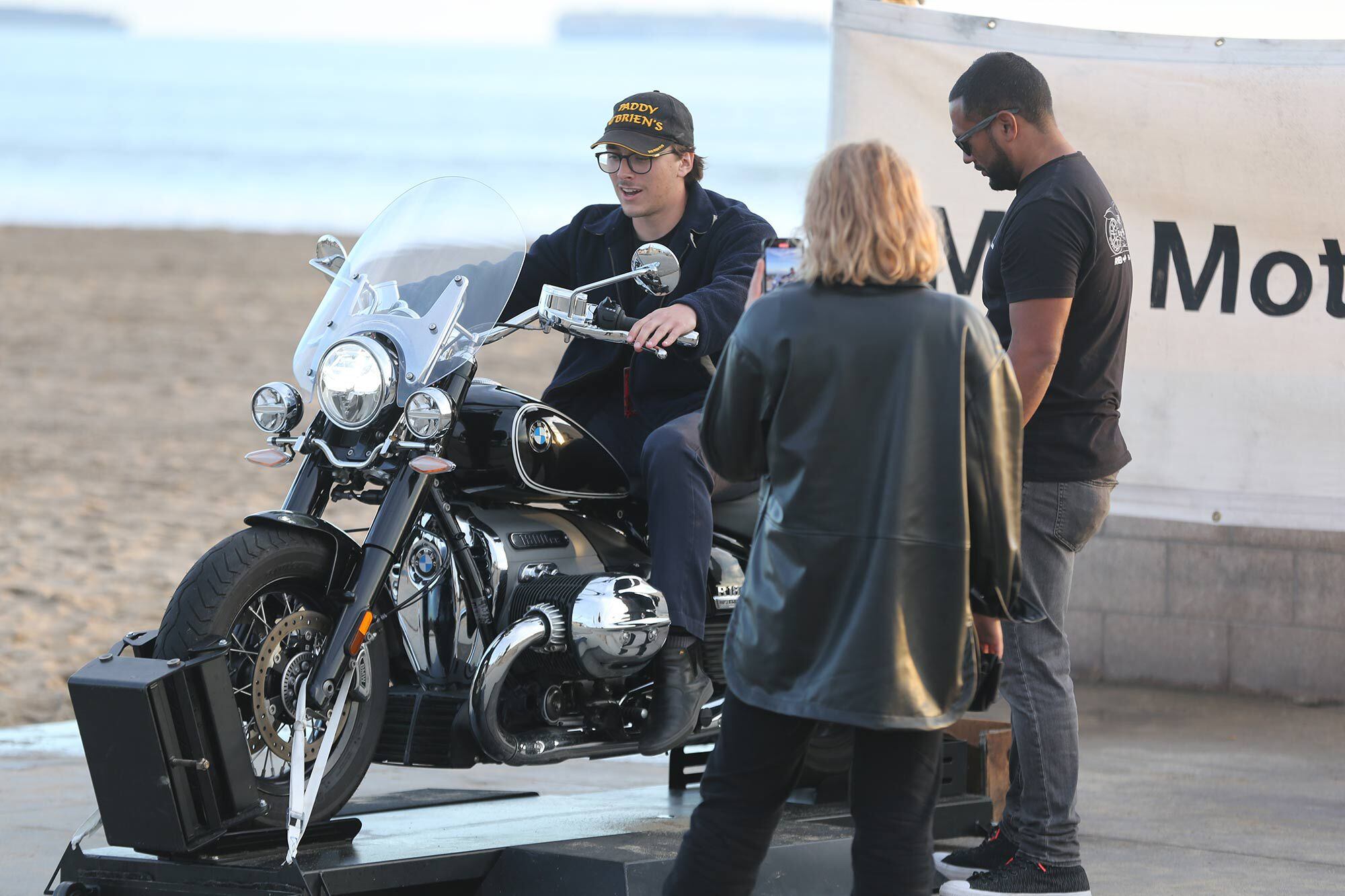 Stone Hendrikx enjoying some version of a test ride on the 2021 BMW R 18 Classic.