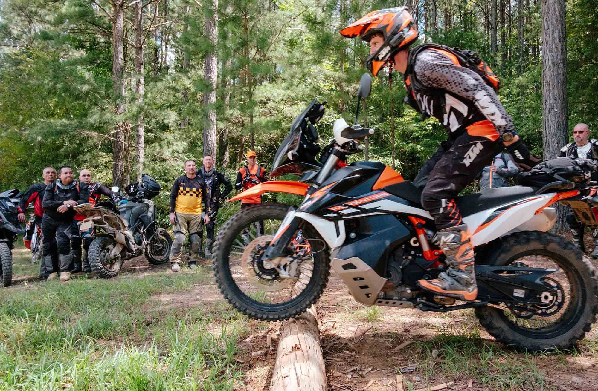 Look everyone, no hands needed. Birch shows you how much impact an ADV bike can take if you ride with proper body position. And this impact was at least 30 mph.
