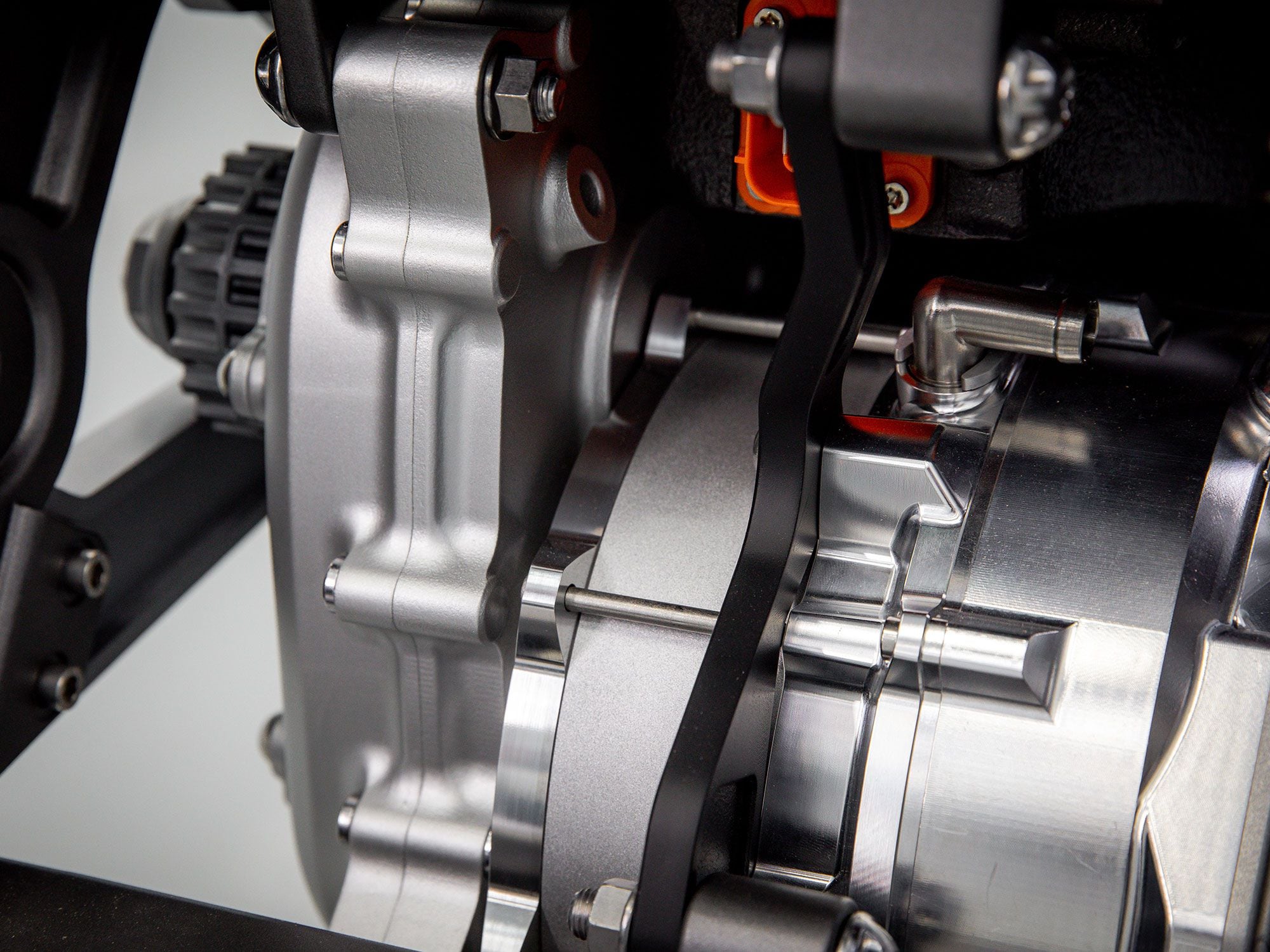 The Triumph TE-1′s prototype liquid-cooled motor.
