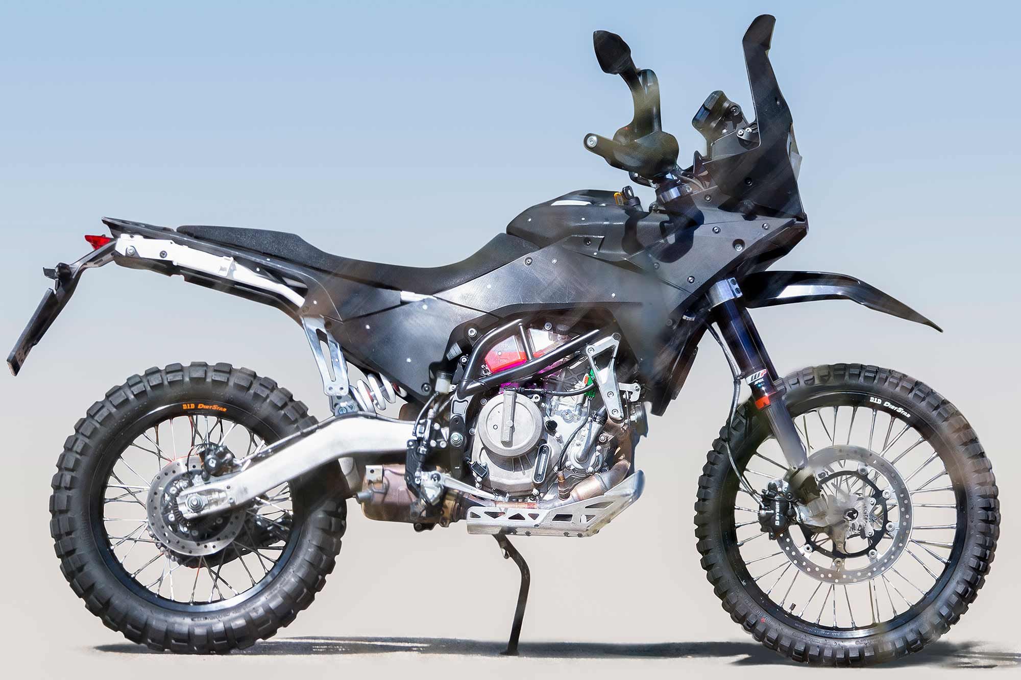 This spied version is what we believe is a next-generation 390 Adventure but in a more hardcore Rally version.