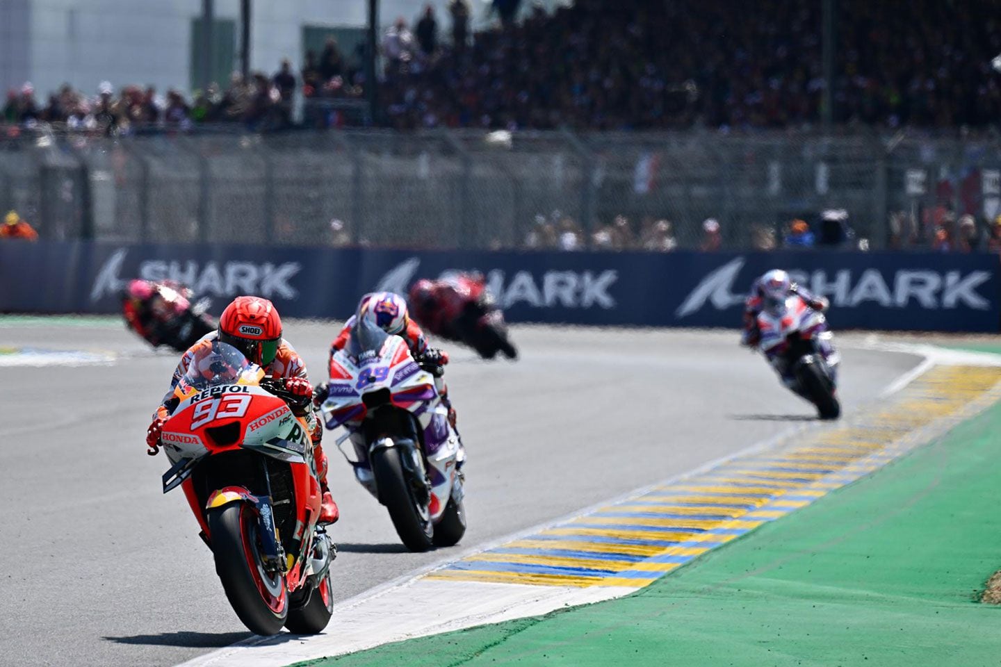 Marc Márquez’s impressive return to racing was cut short by a fall at turn 7.