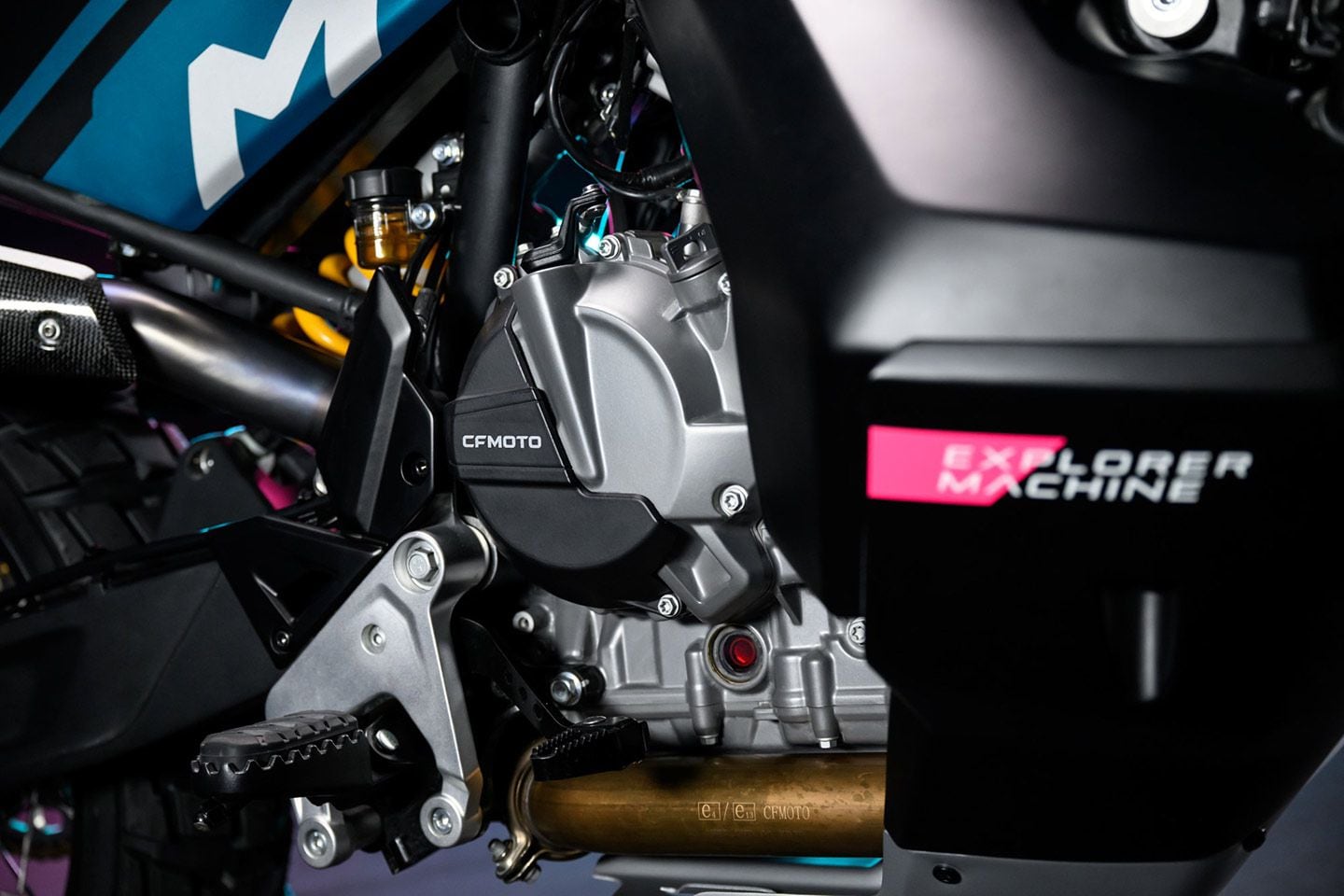 The engine in the CFMoto MT-X is the same unit that it makes for KTM and the 790 Adventure.